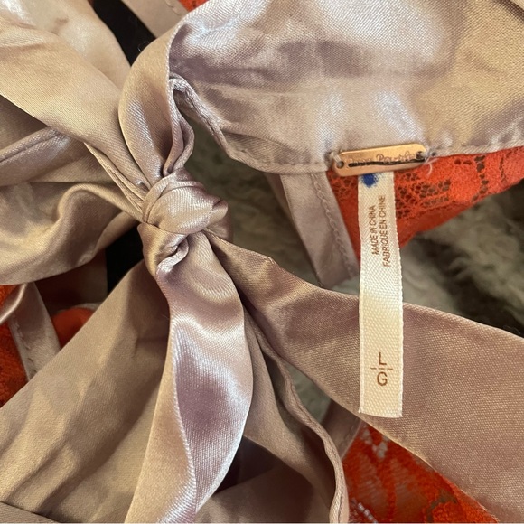 Free People Gilded Lace Mini Dress in Peach, Size L, NWOT - Picture 11 of 13